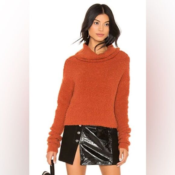 Free People Stormy Cowl Neck Sweater in Terracotta - Picture 1 of 13